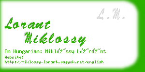 lorant miklossy business card