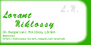 lorant miklossy business card